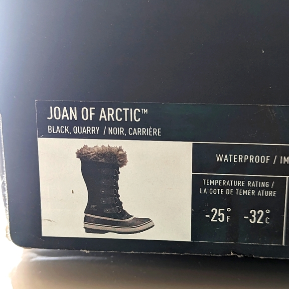NWT SOREL Joan of Arctic Faux Fur Waterproof Snow Boot in Black/Quarry size 8 - Picture 3 of 9